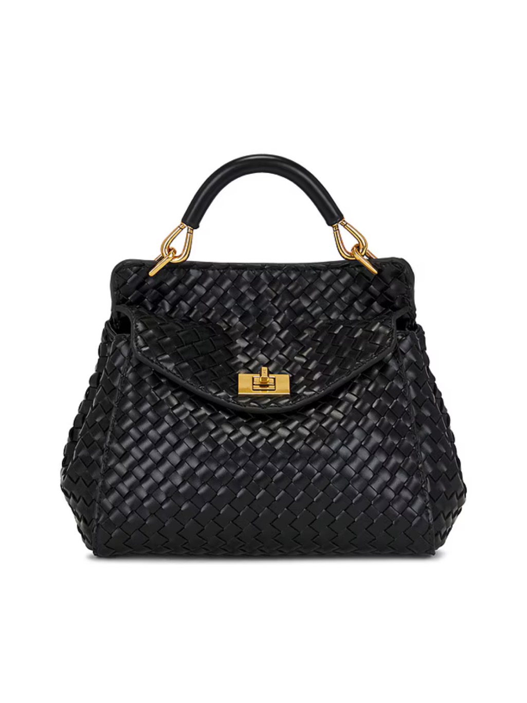 Jw Pei Lucia Classic Top Handle Woven Bag In Black